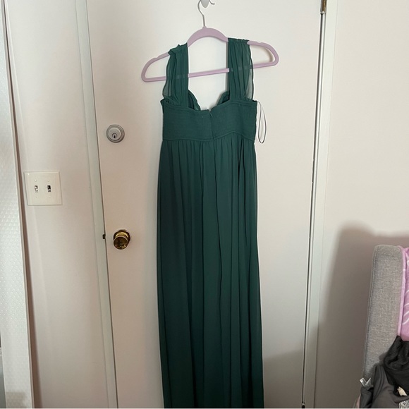Forest Green Off Shoulder Chiffon Maxi Maternity Dress - Picture 5 of 8
